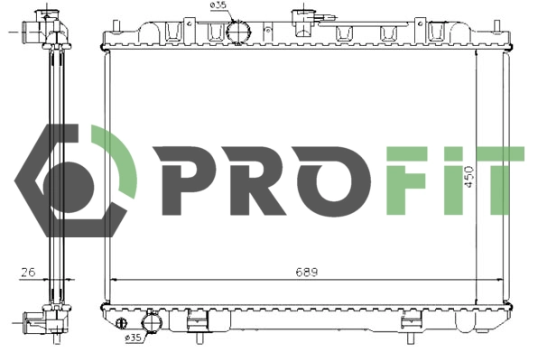 Radiator, engine cooling (1740-0251)