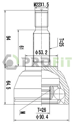 Joint Kit, drive shaft (2710-1488)