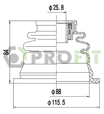 Bellow Kit, drive shaft (2810-0030 XLB)