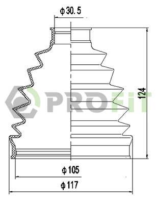 Bellow Kit, drive shaft (2710-0057 XLB)