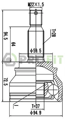 Joint Kit, drive shaft (2710-3057)