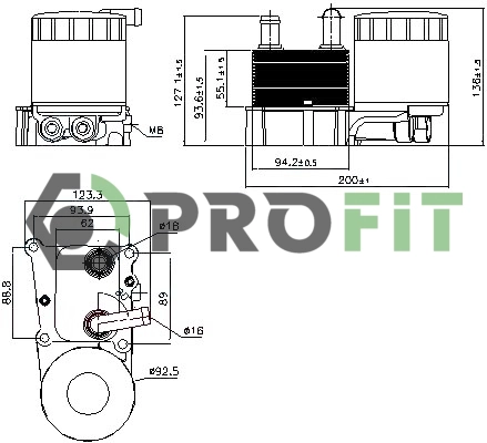 Oil Cooler, engine oil (1745-0012)