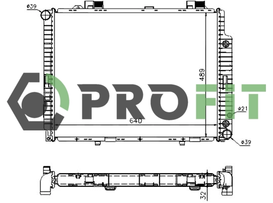 Radiator, engine cooling (1740-0305)