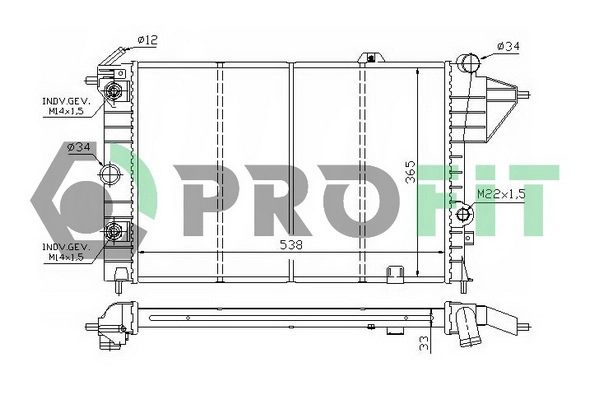 Radiator, engine cooling (PR 5078A1)