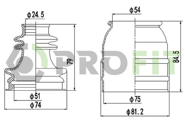 Bellow Kit, drive shaft (2810-0011 XLB)