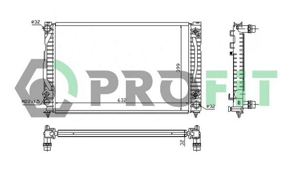 Radiator, engine cooling (PR 0014A3)