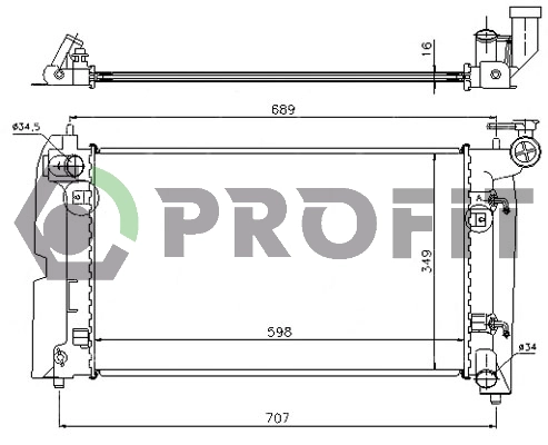 Radiator, engine cooling (PR 1835A3)