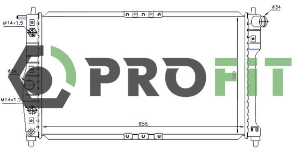 Radiator, engine cooling (1740-0101)