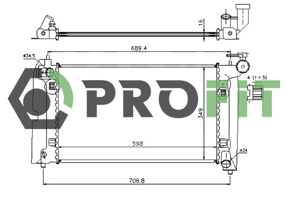 Radiator, engine cooling (1740-0400)