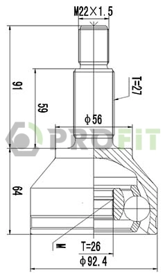 Joint Kit, drive shaft (2710-1417)