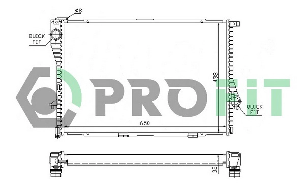 Radiator, engine cooling (PR 0071A1)