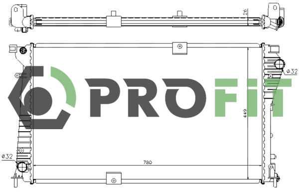 Radiator, engine cooling (1740-0171)