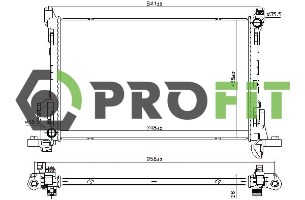 Radiator, engine cooling (1740-0091)