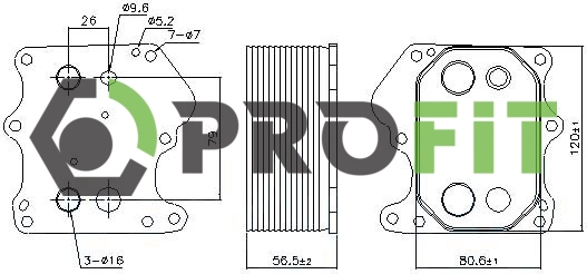 Oil Cooler, engine oil (1745-0057)