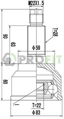 Joint Kit, drive shaft (2710-3012)