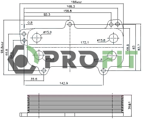 Oil Cooler, engine oil (1745-0070)
