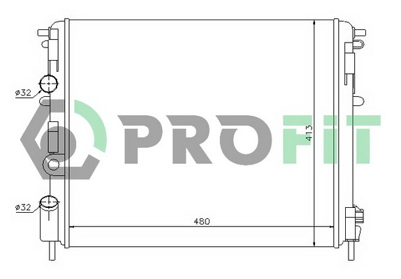 Radiator, engine cooling (PR 6032A1)