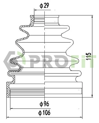 Bellow Kit, drive shaft (2710-0045 XLB)