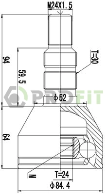Joint Kit, drive shaft (2710-1690)
