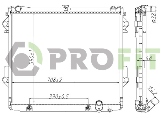 Radiator, engine cooling (1740-0411)