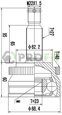Joint Kit, drive shaft (2710-3034)
