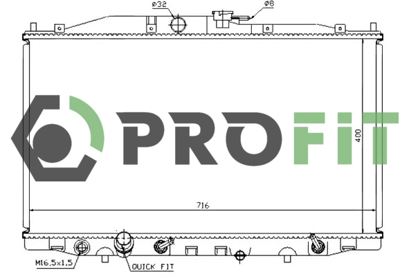 Radiator, engine cooling (1740-0200)