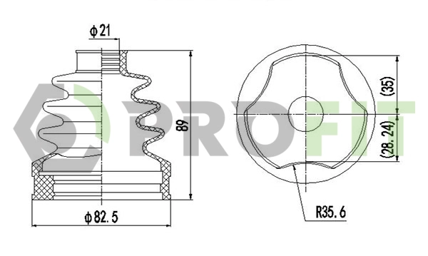 Bellow Kit, drive shaft (2710-0004 XLB)