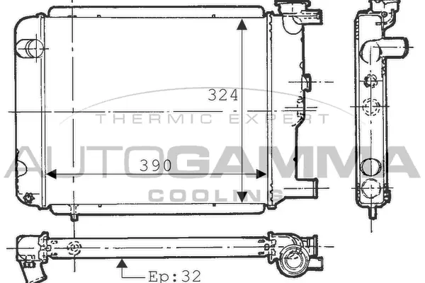 Radiator, engine cooling (100751)