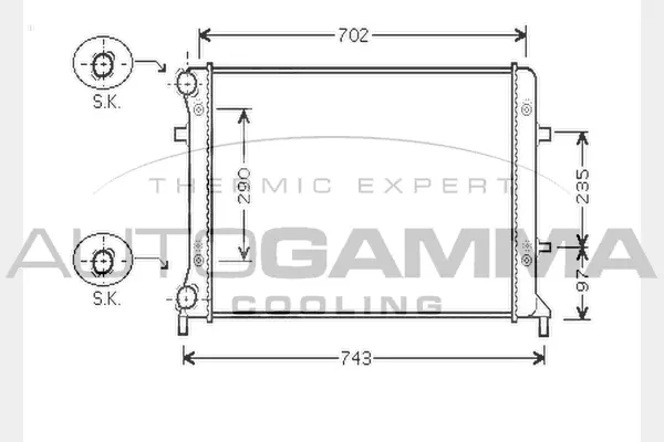 Radiator, engine cooling (104749)