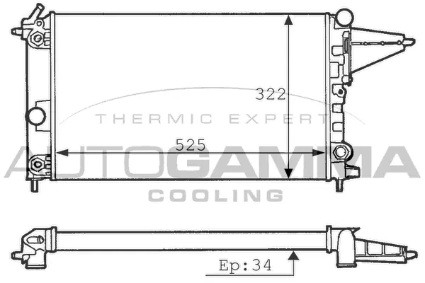 Radiator, engine cooling (100727)