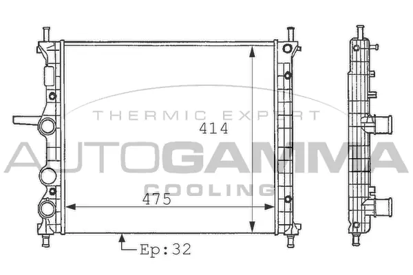 Radiator, engine cooling (101167)