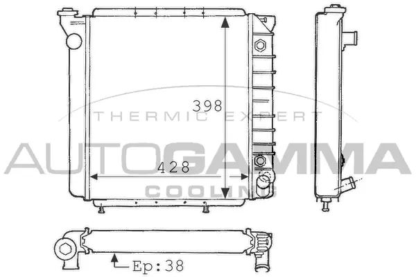Radiator, engine cooling (100834)