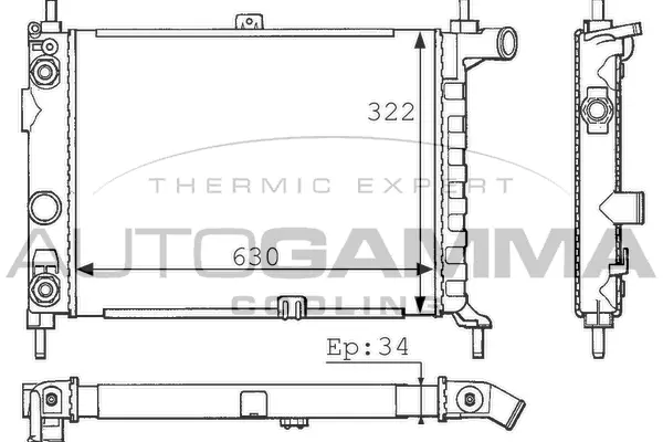 Radiator, engine cooling (100690)