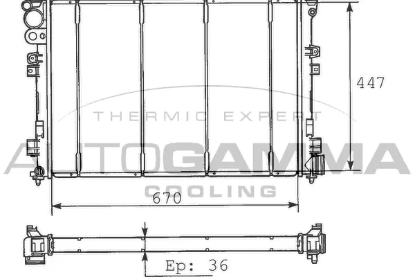 Radiator, engine cooling (100187)