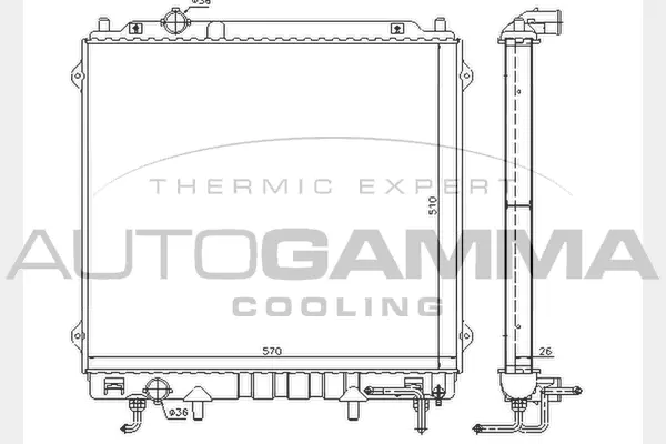 Radiator, engine cooling (104646)