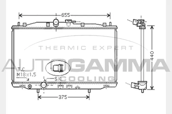 Radiator, engine cooling (104516)