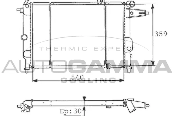 Radiator, engine cooling (100670)