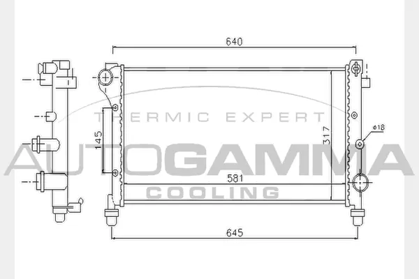 Radiator, engine cooling (104636)