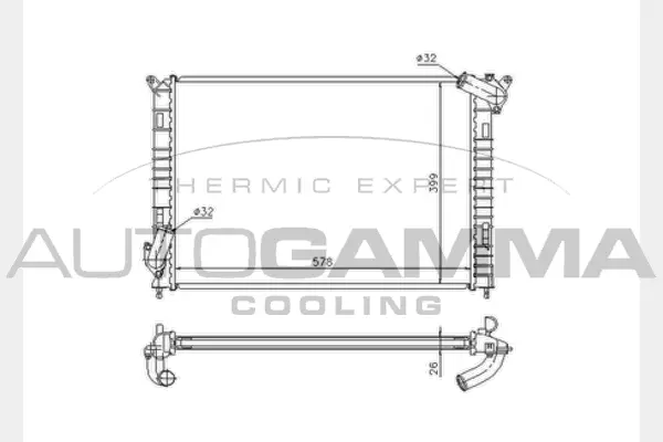 Radiator, engine cooling (103201)