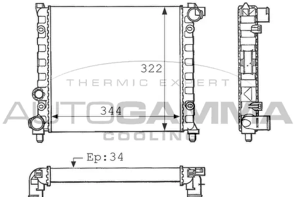 Radiator, engine cooling (100953)