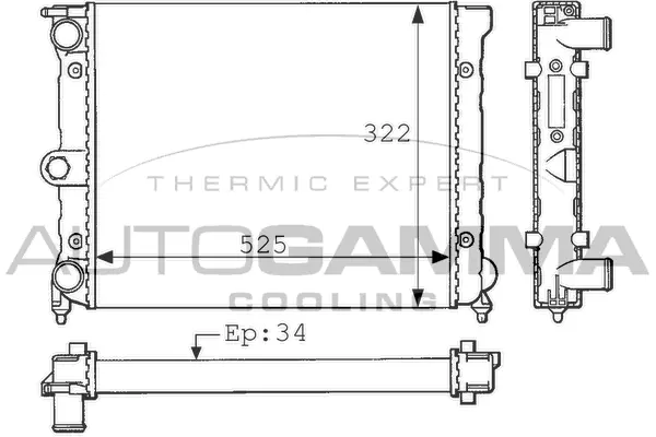 Radiator, engine cooling (101038)