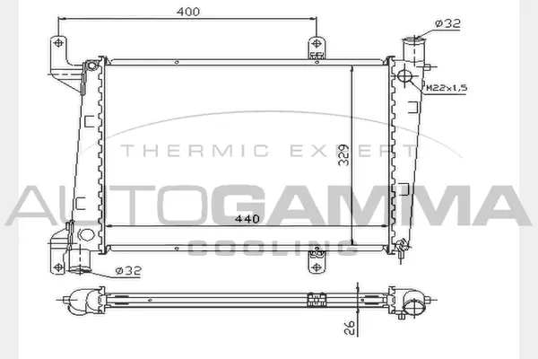 Radiator, engine cooling (104751)