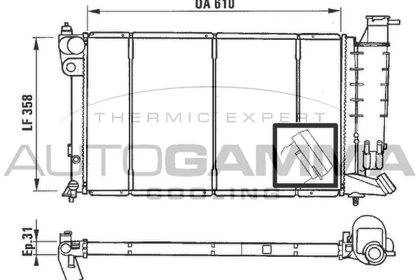 Radiator, engine cooling (100227)