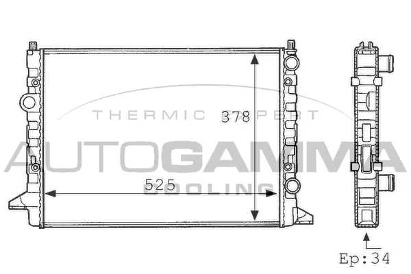 Radiator, engine cooling (101076)