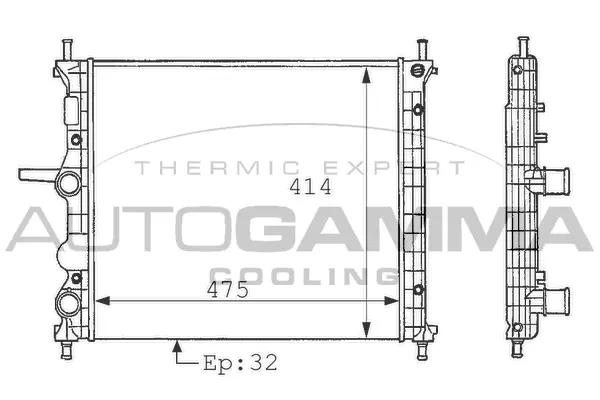 Radiator, engine cooling (101170)