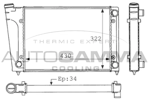 Radiator, engine cooling (101046)
