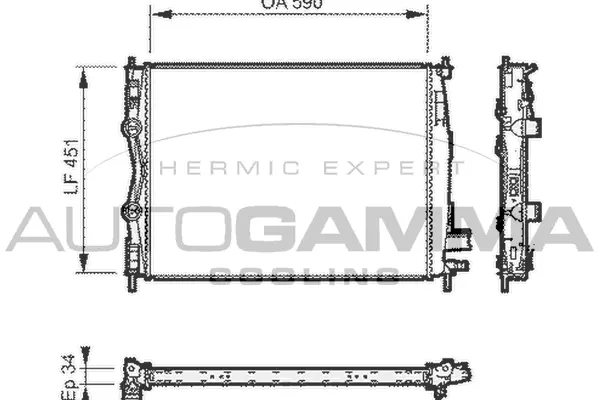 Radiator, engine cooling (104530)