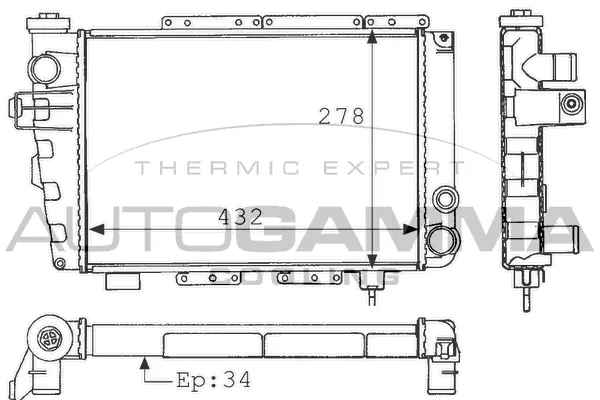 Radiator, engine cooling (100822)
