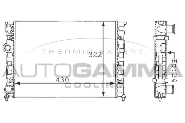 Radiator, engine cooling (101055)