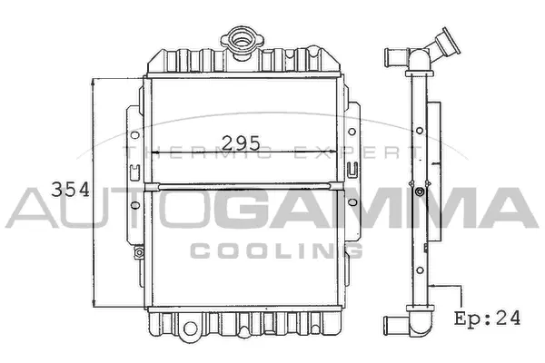 Radiator, engine cooling (100244)